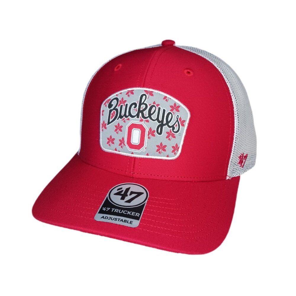 Ohio State Buckeyes 47 Brand Trucker Hat Cap Mens  Snapback Adjustable Red NCAA